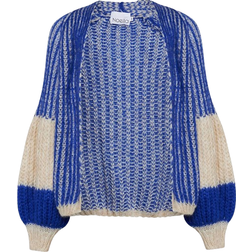 Noella Liana Knit Cardigan - Cream/Cobalt Blue