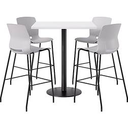 KFI Studios Proof Bistro River Cherry/Black/Light Gray Dining Set 36x36" 5