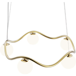 Rebello Decor Circle of Life V2 Raw Brass/Opal White Pendellampa ∅ 65cm
