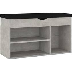 vidaXL With Cushion concrete grey Portascarpe 80x47cm