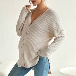 Shein Maternity Drop Shoulder Ribbed Knit Tee