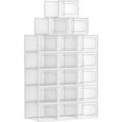 Songmics Boxes for Closet Transparent & White Portascarpe 34.8x18.8cm 18pcs