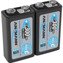 Ansmann 9V 300mAh Low Self-Discharge Rechargeable 2-pack