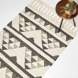 Homescapes & Grey 160 Kota Handwoven Wool Grey, Black