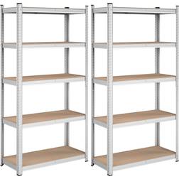 Songmics 5-Tier Storage Silver Reolsystem 90x180cm