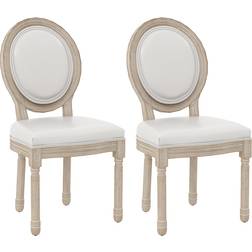 Homcom French Style Set of 2 Cream Kitchen Chair 2pcs