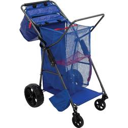 RIO Wonder Wheeler Deluxe Beach Utility Foldable Cart with Removable Storage Tote