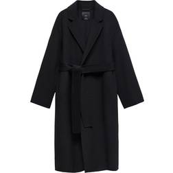 Mango Batin Belt Handmade Coat - Black