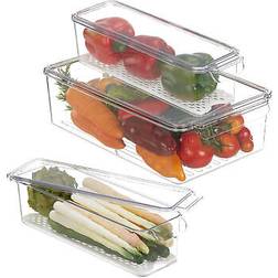 Relaxdays 3 Fridge Organisers Kitchen Storage 3pcs