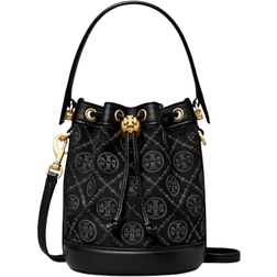 Tory Burch Mini T monogram Bucket Bag - Black