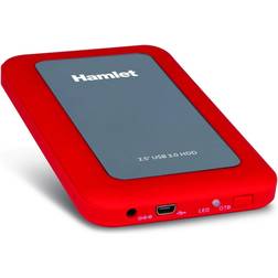 Hamlet 2.5" SATA-II 6.5" Grey, Red - Storage Enclosure (6.5", SATA, Serial ATA II, Grey, Red, 5Gbit/s, 132mm, 79mm)