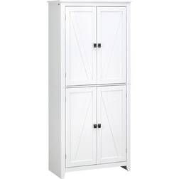 Homcom Kitchen Pantry White Storage Cabinet 31.5x71.8"