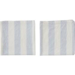 OYOY Striped Tygservett Blå (45x45cm)
