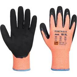 Portwest Vis-Tex Winter HR Cut Glove Nitrile Orange/Black