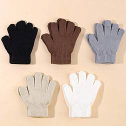 Shein Baby Kids Solid Color Winter Warm Gloves