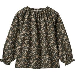 Wheat Kid's Nicoline LS Blouse - Black Coal Flowers (0654i-218-0027)