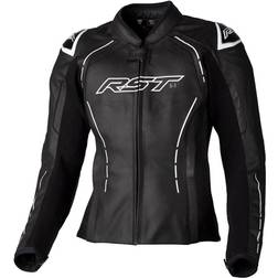 Rst S1 Leather Motorcycle Jacket - Black/White Woman
