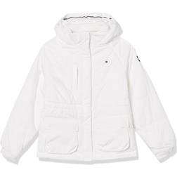 Tommy Hilfiger Kid's Adaptive Puffer Jacket with Magnetic Closure - Fresh White