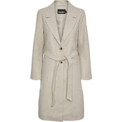 Pieces Nasha Coat - White Pepper