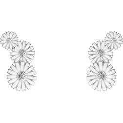 Georg Jensen Daisy ørering sølv og hvid emalje