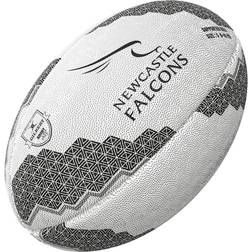 Gilbert Newcastle Falcons Supporter Rugby Ball - White/Black