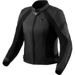 Rev'it! Xena Lady jacket, Women's leather motorcycle, Black Anthracite Black Anthracite, 34