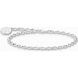 Thomas Sabo Member Charm with white Charmista Coin Bracelet - Silver/Enamel