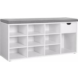 Vasagle Pull out Shelf White/Grey Skoställ 104x48cm