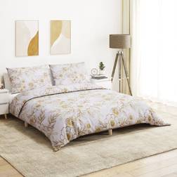 vidaXL Set White and Brown 200 x 200 cm 60 x 70 cm Set of 2 Duvet Cover White, Brown (200x)