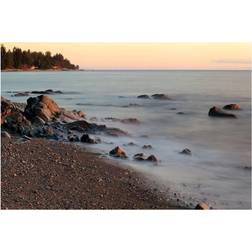 House of Hampton Seascape with Long Exposure at Browning Beach Multicolor Framed Art 101.6x66cm