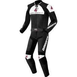 Bogotto Losail Two Piece Motorcycle Leather Suit - Black/White