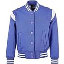 Urban Classics Girl's Inset College Sweat Jacket - Purpleday/White