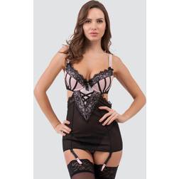 LoveHoney Boudoir Belle Blush Pink Cut-Out Chemise Set Pink