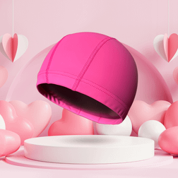 Shein Waterproof Pu Swimming Cap, Pink, Soft Comfortable Non-slip, Suitable For Long Hair, Swim Gear