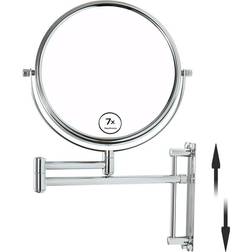 Bed Bath & Beyond Chrome Wall Mounted Round Frame Double-Sided Makeup Mirror with 1X/7X
