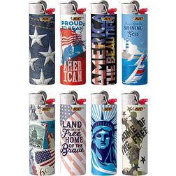 Bic Americana Series Lighters Special Edition 8 -pack