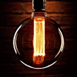 Auraglow Mysa led Light Bulb – Vintage Retro Rustic Edison Style Decorative Energy Efficient Filament E27 Screw G125 Globe Shape