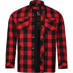 Bores Lumberjack Basic Motorrad Hemd, schwarz-rot, Größe
