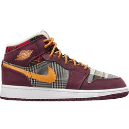 Nike Air Jordan 1 Mid SE GS - Night Maroon/Black/White/Total Orange