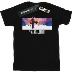 Absolute Cult Boy's Star War The Mandalorian Landscape T-shirt - Black