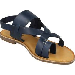 Leather Collection Toe Loop - Navy