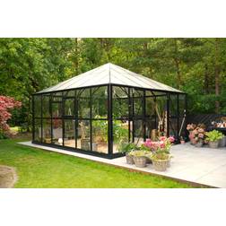 Scandic Greenhouse Frej 19m² 4mm Sort Aluminium Hærdet glas