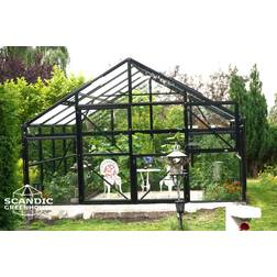 Scandic Greenhouse Idun 16.5m² 4mm Sort Aluminium Hærdet glas
