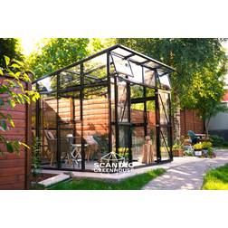 Scandic Greenhouse Modi 7.3m² 4mm Sort Aluminium Hærdet glas