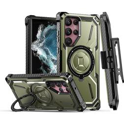Samsung S21 Ultra, Green For Samsung Galaxy S23 S22 S21 Ultra Plus MagSafe Magnetic Holder Phone Case with Back Clip
