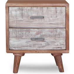 Bloomsbury Market Parham Brown/White Bedside Table 35x45cm