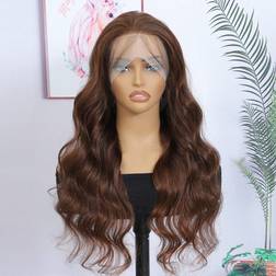 Shein Chocolate Brown 360 Lace Front Body Wave Wigs Transparent Lace Frontal Human Hair Wigs With Baby Hair Pre