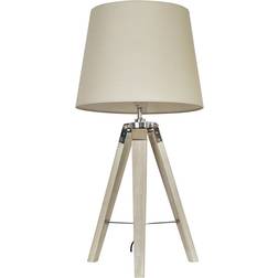 MiniSun Modern Tripod Single Beige Table Lamp 70cm