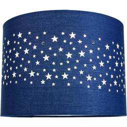 Happy Homewares Stars Decorated Children/Kids Blue Shade 25cm