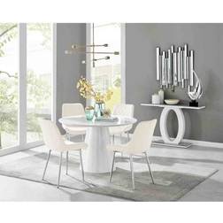 Furniturebox Palma Cream Dining Set 120cm 5pcs